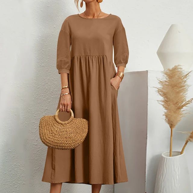 Marie - Robe Midi Confortable D'Été