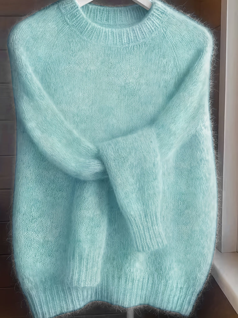 Nathalie - Pull Féminin Mohair Col Rond