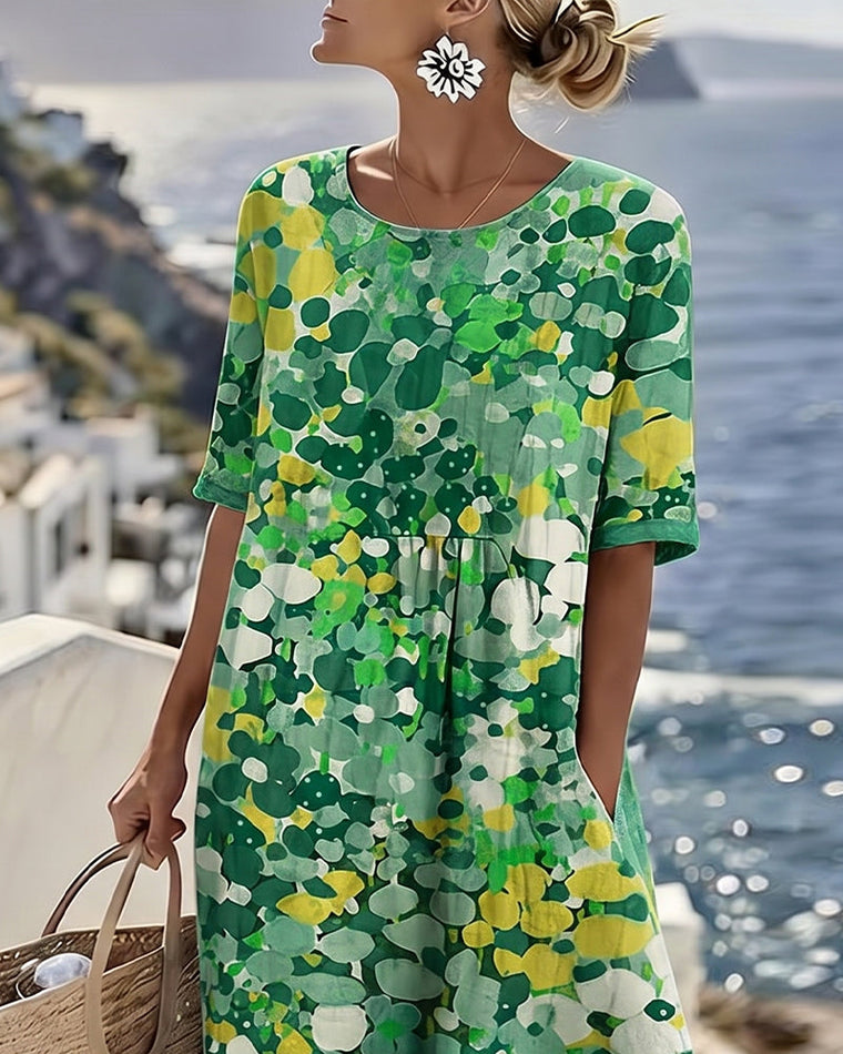 Louise - Robe Lin d'Été Fleurie