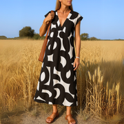 Camille - Robe Longue Imprimée Fluide