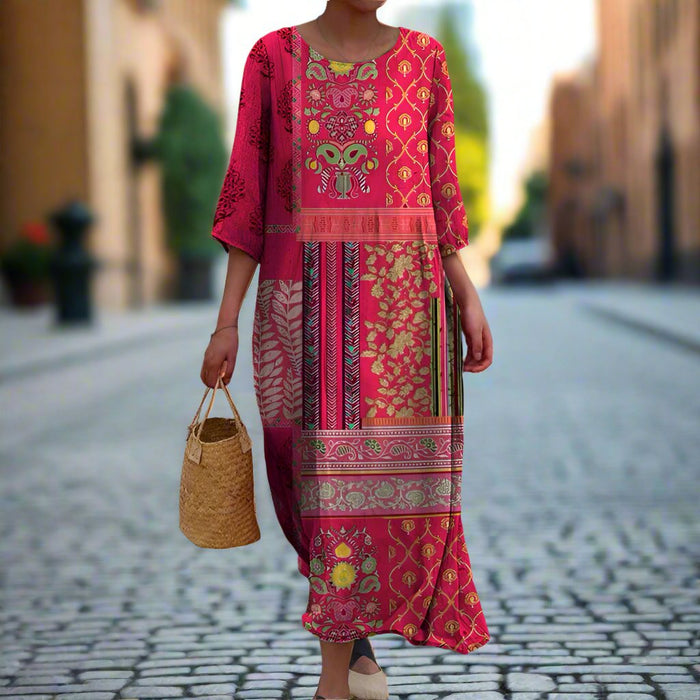 Patricia - Robe Longue Bohème Imprimée Femme