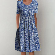 Marine - Robe Fleurie Décontractée Femme