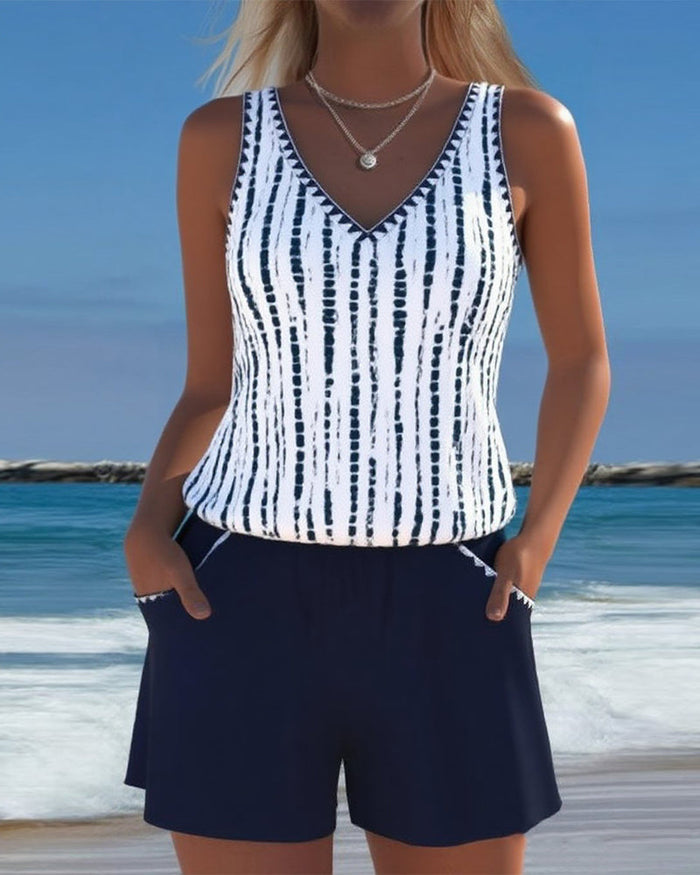 Caroline - Ensemble Plage Chic Col V