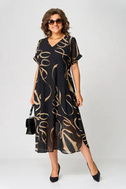 Nicole - Robe Mi-Longue Femme Imprimée Grande Taille