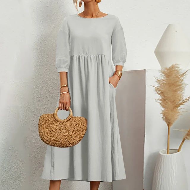 Marie - Robe Midi Confortable D'Été