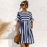 Nathalie - Robe Rayée d'Été Chic