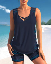 Chloé - Tankini Avec Imprimé Géométrique Et Décolleté En V Élégant