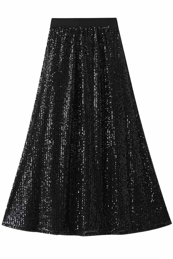Sophie - Jupe Longue À Paillettes - Élégante Et Glamour - Femme