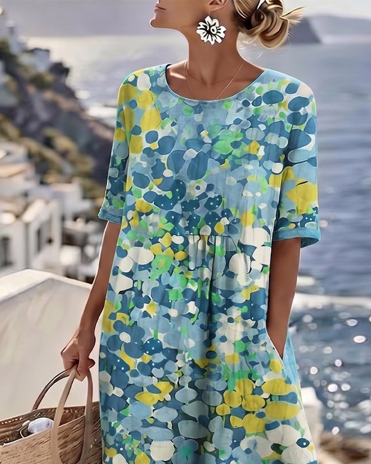 Louise - Robe Lin d'Été Fleurie