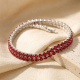 Bracelet de Tennis en Rubis Argenté — Doumira
