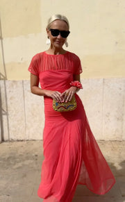 Robe Longue Femme en Mousseline Élégante - Nadine