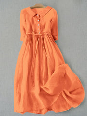 Claire - Robe Chemise Femme en Lin Fluide