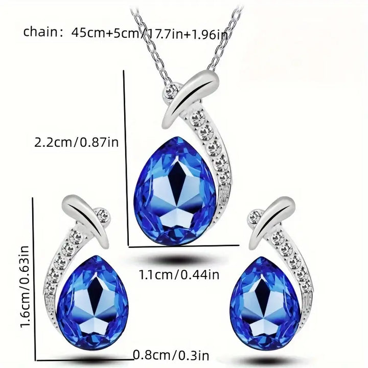 Ensemble de Bijoux Élégance Classique Sirène | Or Blanc — Doumira
