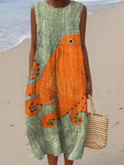 Sophie - Robe Lin Fluide Imprimée