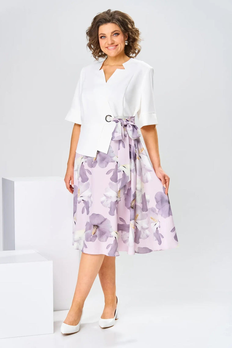 Florence - Robe Mi-Longue Femme Élégante Fleurie