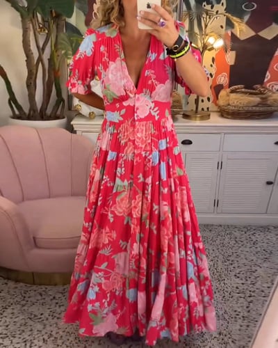 Muriel - Robe Maxi Femme Fleurie