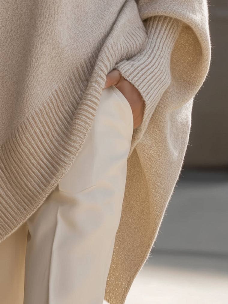 Yasmine – Poncho oversize femme élégant