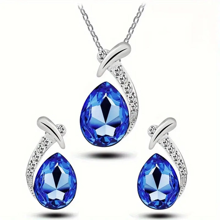 Ensemble de Bijoux Élégance Classique Sirène | Or Blanc — Doumira