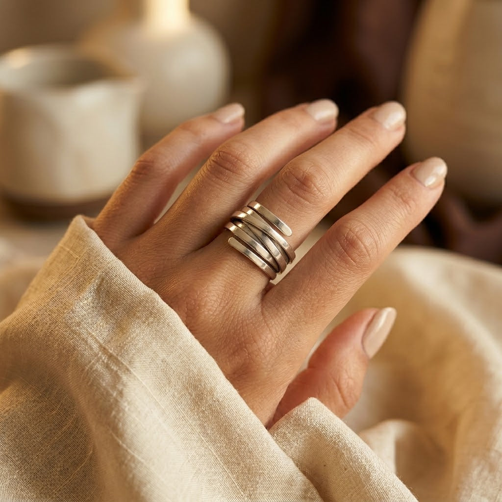 Bague en argent multi-bandes — Doumira