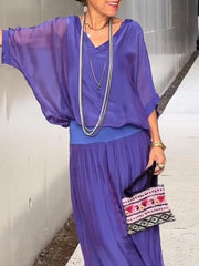 Clara - Ensemble Élégant Avec Pantalon En Chiffon Large