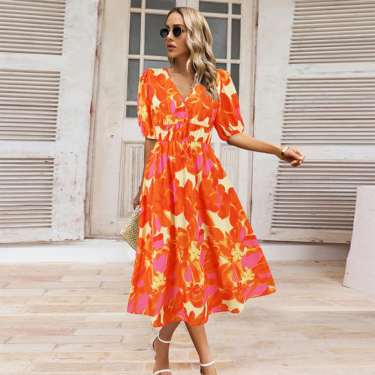 Caroline - Belle Robe d'Été Fleurie