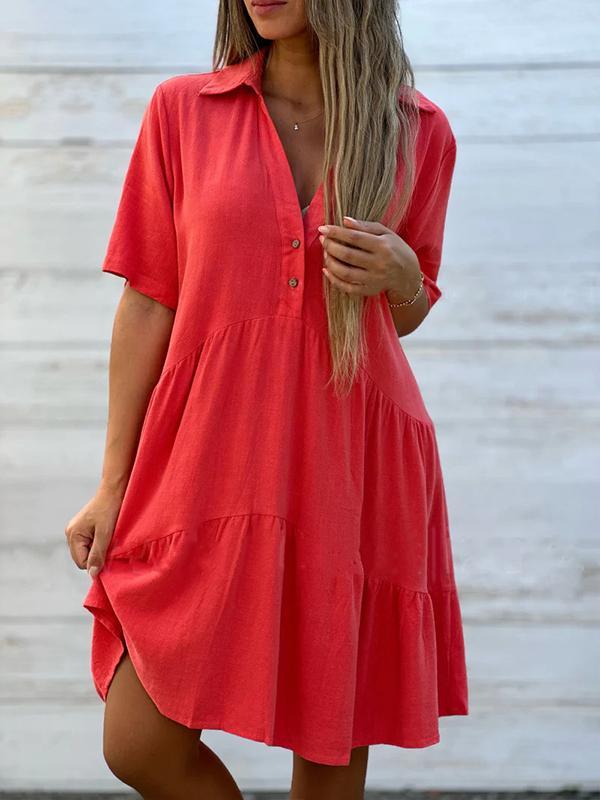 Karine - Robe Chemise Décontractée Femme