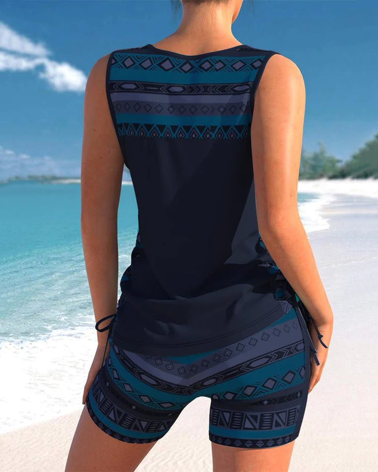 Chloé - Tankini Avec Imprimé Géométrique Et Décolleté En V Élégant
