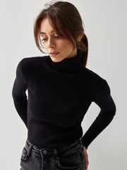 Éléonore - Pull Col Roulé Classique Intemporel Femme