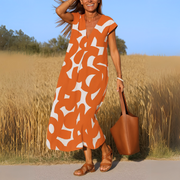 Camille - Robe Longue Imprimée Fluide