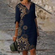 Charlotte - Robe Tunique Lin Fleurie Femme