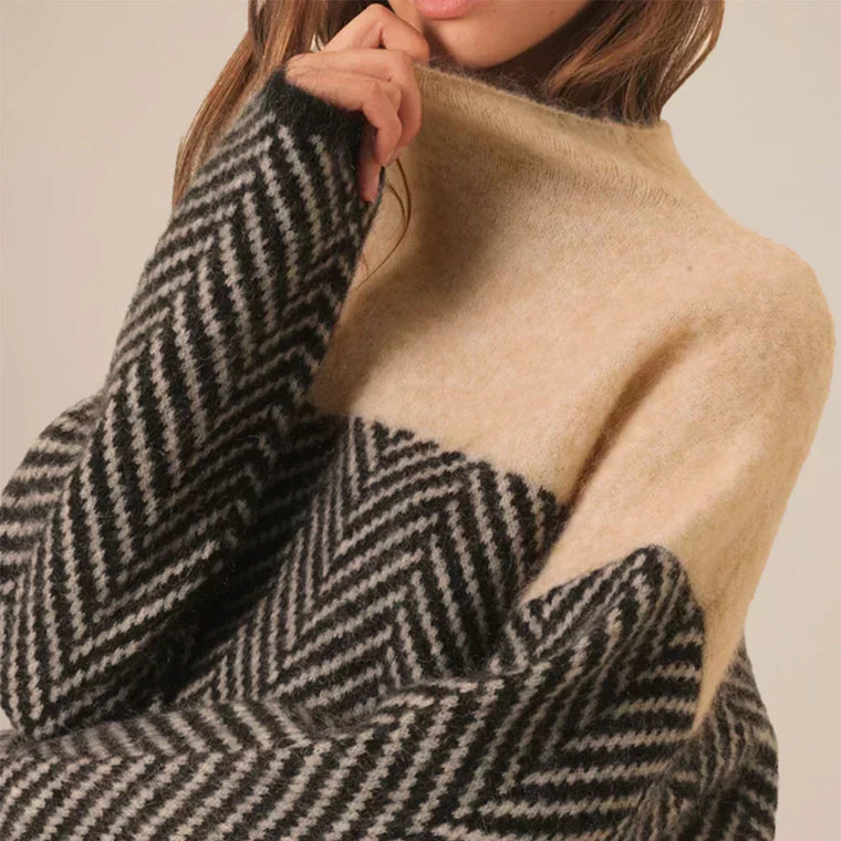 Elina - Pull automne à col femme