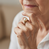 Bague Rétro Dorée avec Perle — Doumira