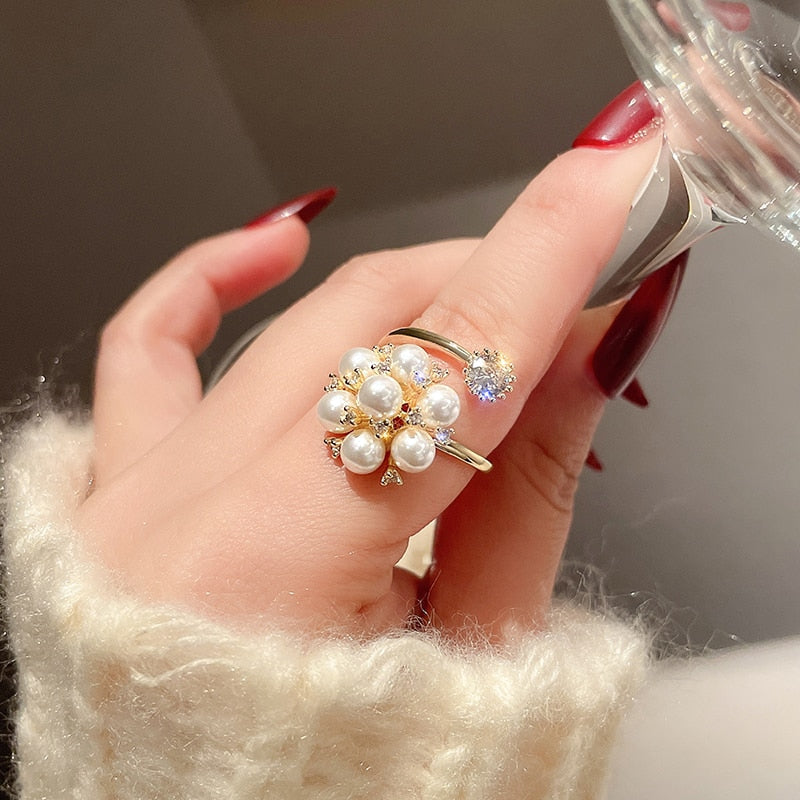 Bague réglable avec des perles mignonnes — Doumira