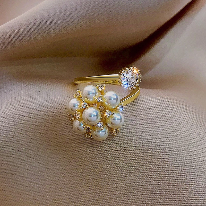 Bague réglable avec des perles mignonnes — Doumira