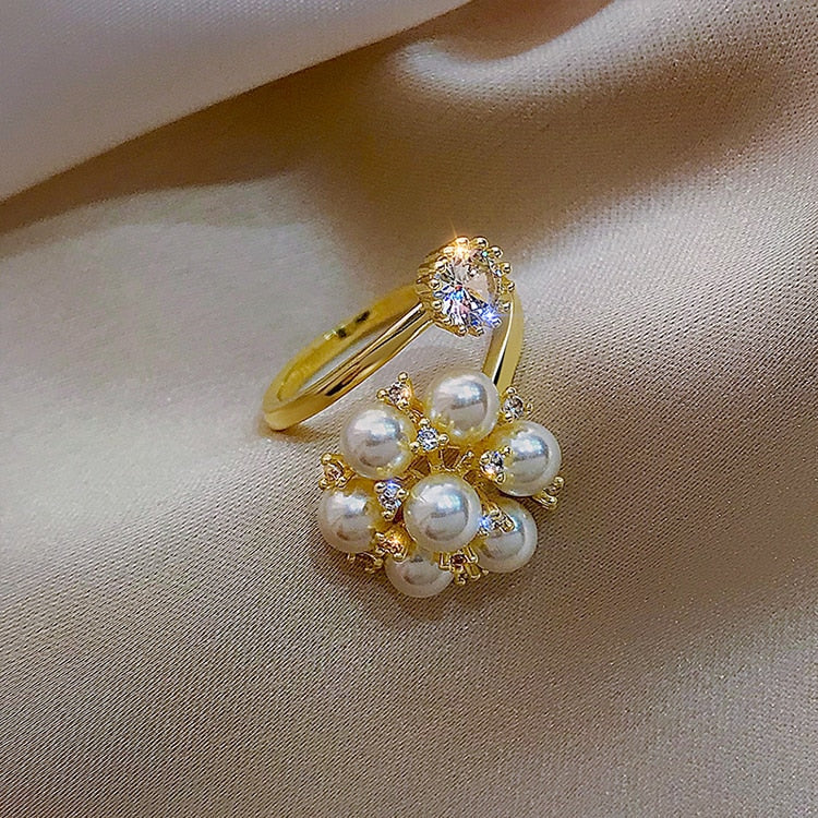 Bague réglable avec des perles mignonnes — Doumira