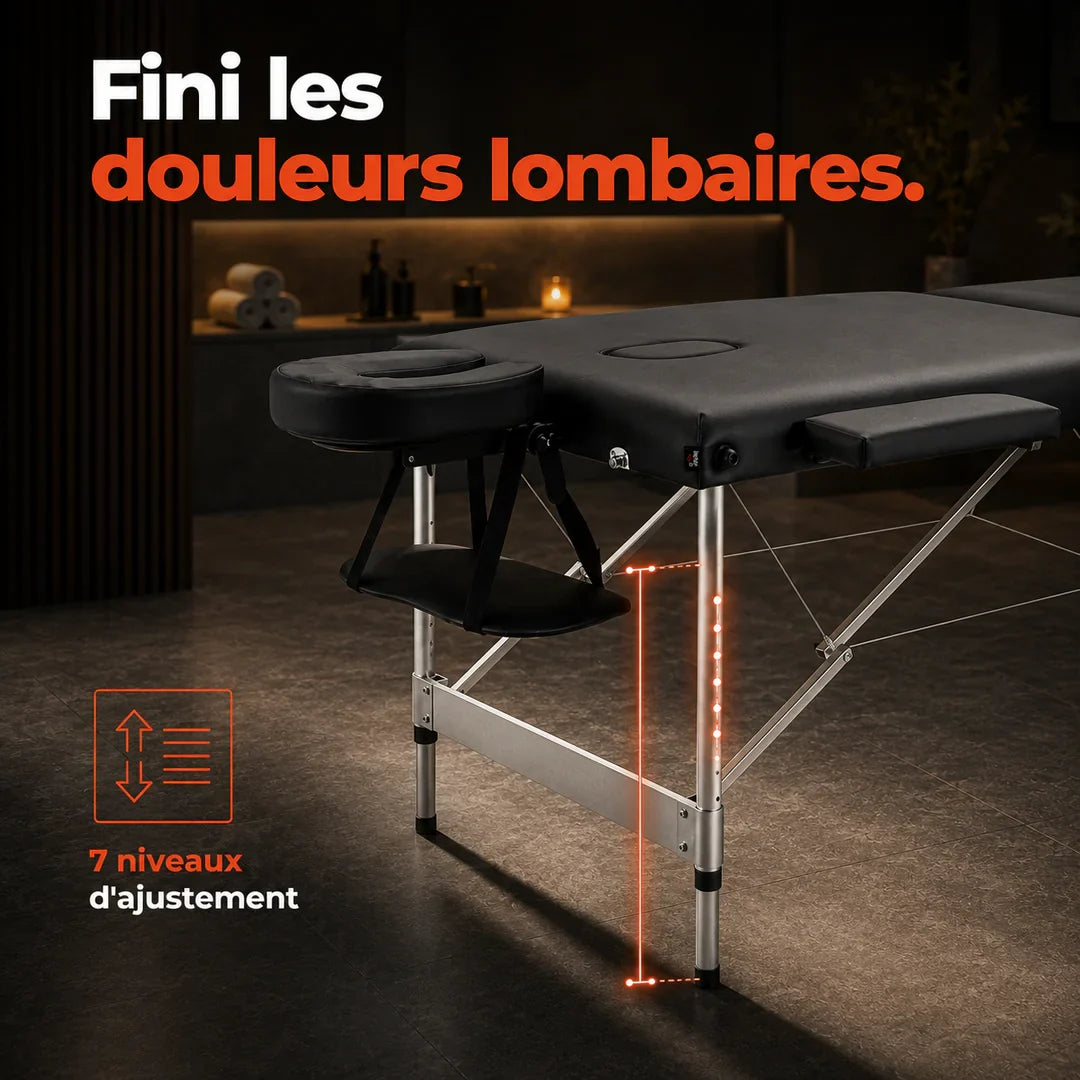 Table de massage pliante réglable 185 × 70 cm