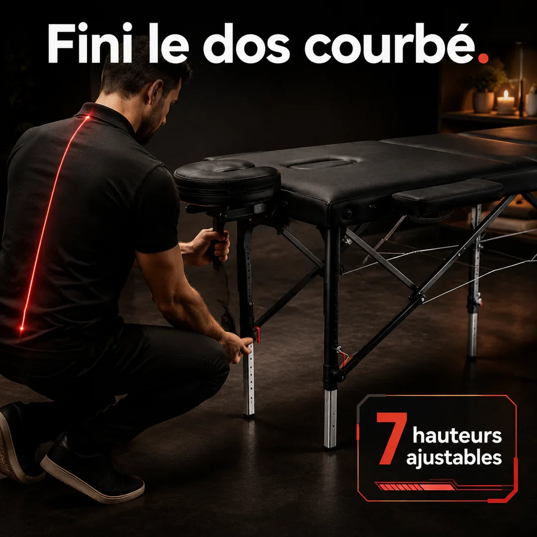 Table de massage pliante réglable 185 × 70 cm
