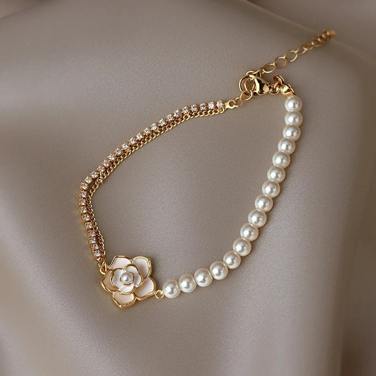 Bracelet victorien avec fleurs, marguerites et or