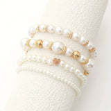 Bracelets en perles blanches — Doumira