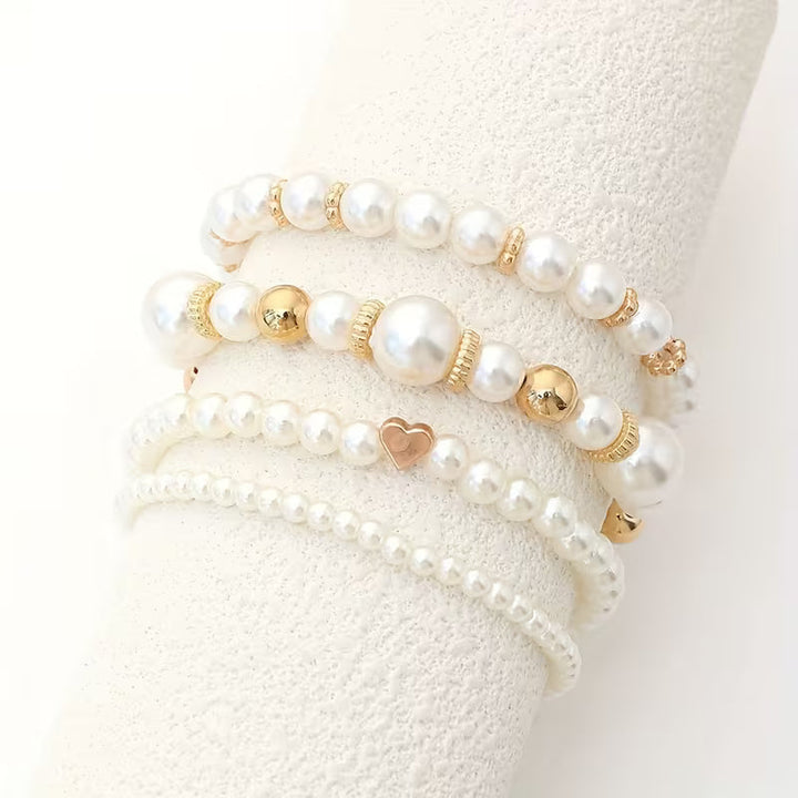 Bracelets en perles blanches — Doumira