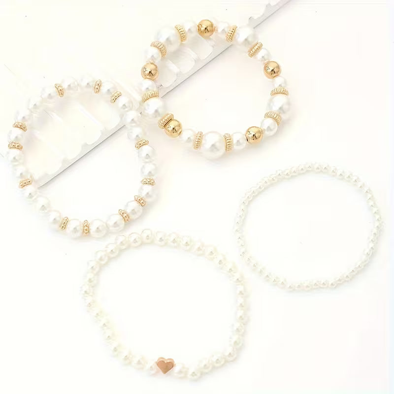 Bracelets en perles blanches — Doumira