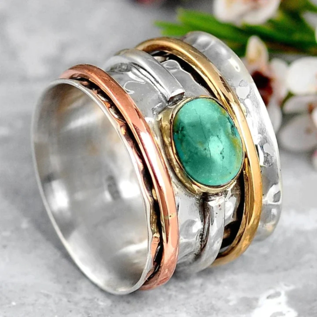 Bague Accent avec Bisel en Argent, Or et Or Rose — Doumira