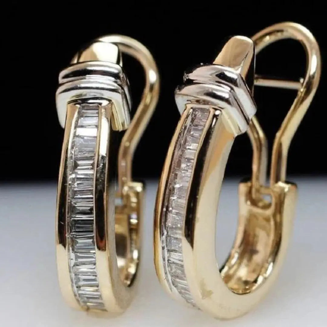 Boucles d'oreilles vintage en or et diamants — Doumira