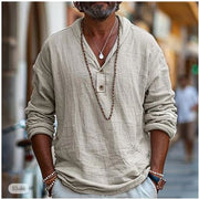 Sergio - Chemise en Lin à Manches Longues pour Homme