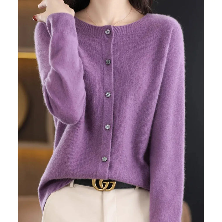 Céline - Cardigan Élégant Boutonné Col Rond