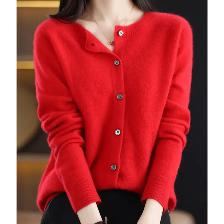 Céline - Cardigan Élégant Boutonné Col Rond