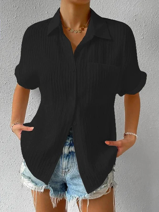 Claudine - Chemisier col boutonné femme