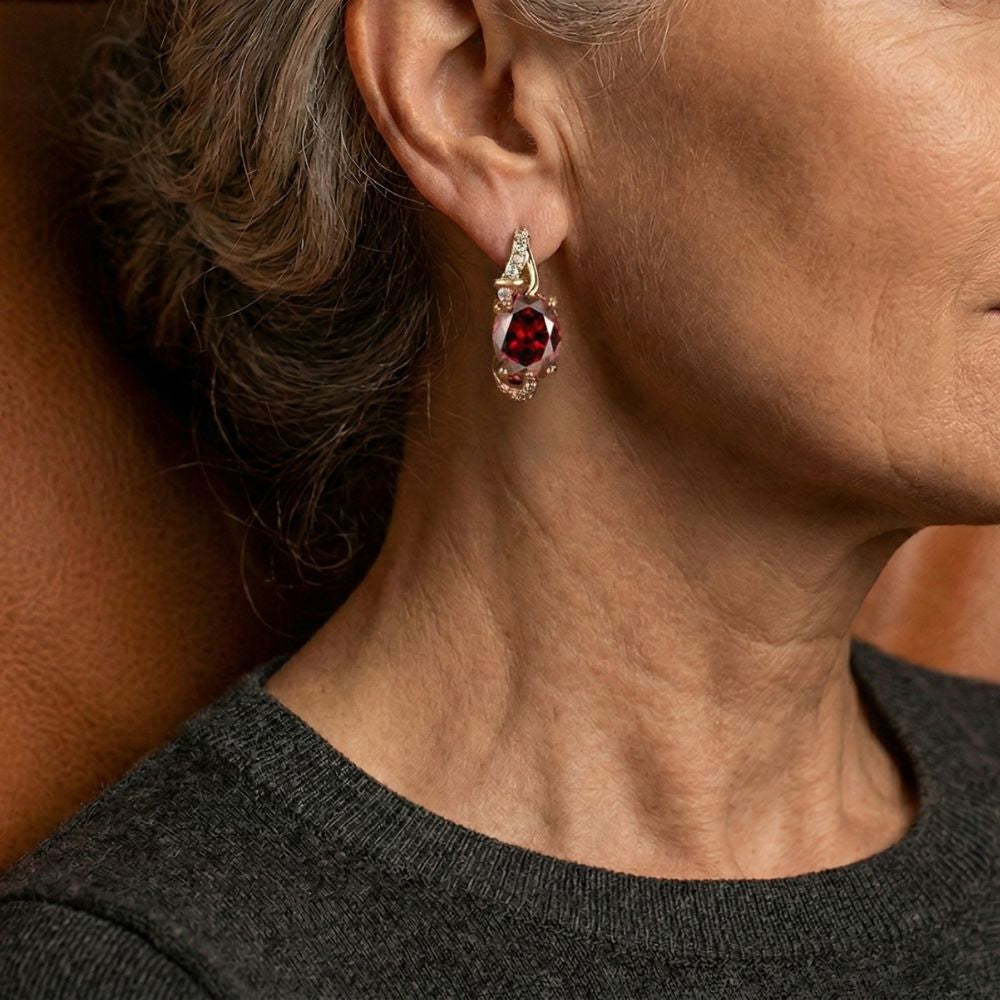 Boucles d'oreilles Drop Crimson Twilight — Doumira