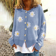 Juliette - Cardigan Laine Motif Floral Tricot Élégant Femme