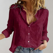 Chemise Femme En Lin Manches Longues - Lila